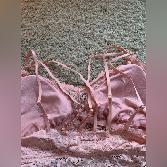 Aerie Pink Lacy Bralette, Size XL - Picture 3 of 7